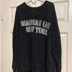 Wild Fable Black Textured Knit Top